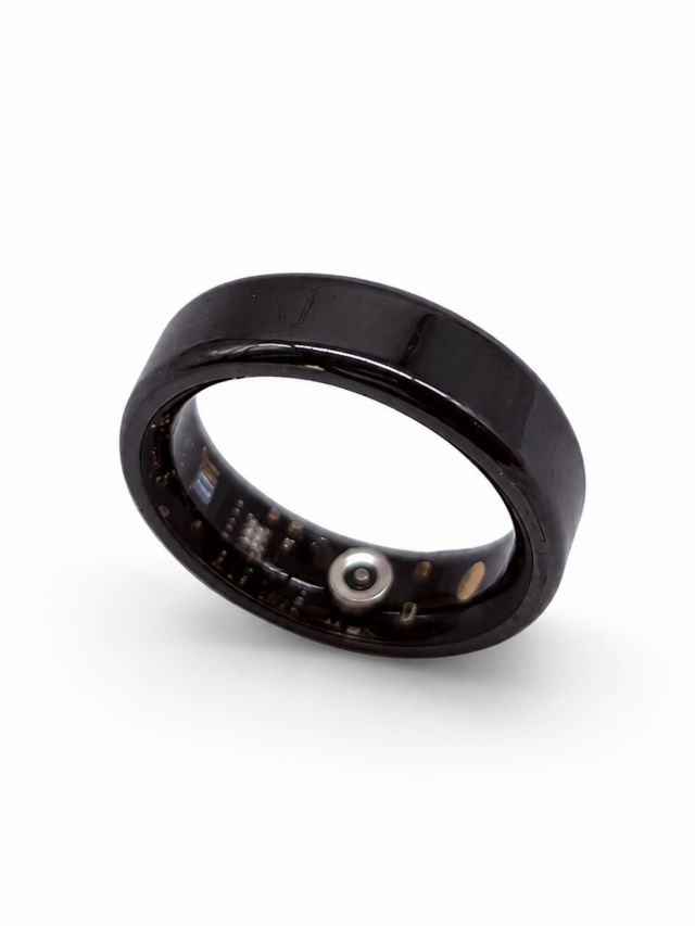 Anello Smart BR17 nero con NFC e ricarica magnetica